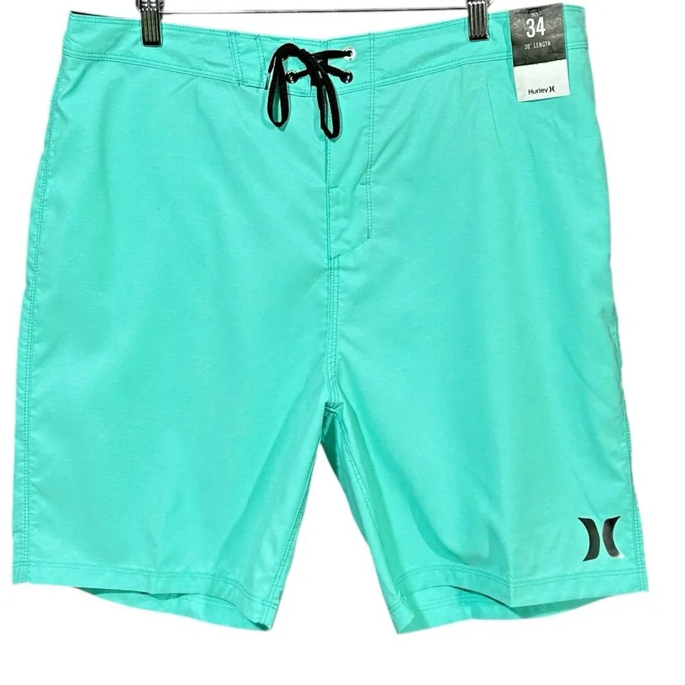 Hurley One &‎ Only Mens Board Short Size 34 Aura Green Swimming Surf Beach